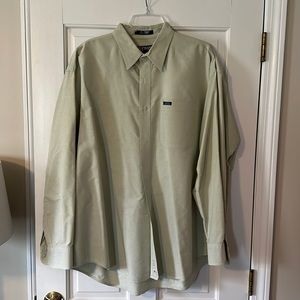 Chaps, Ralph Lauren, long sleeve mint green shirt, 100%  cotton, extra-large.